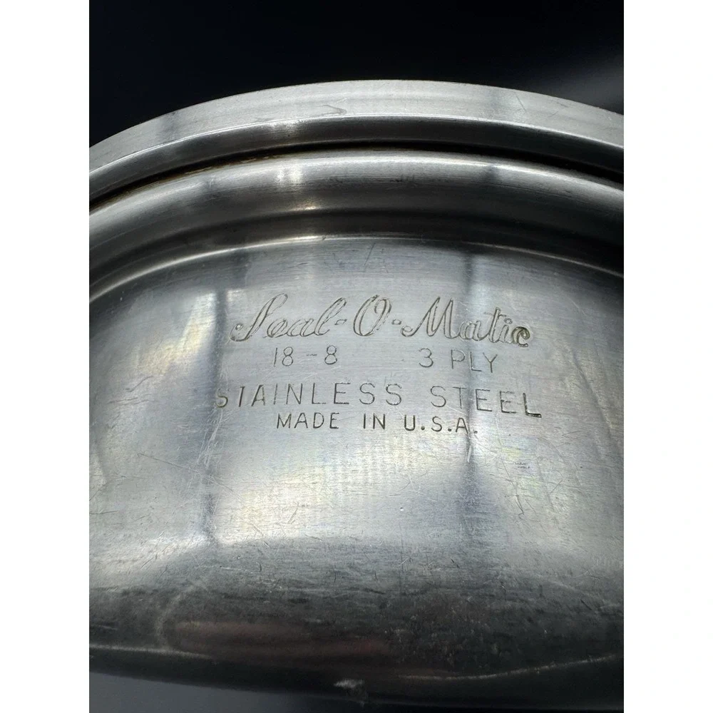 Vintage Seal-O-Matic 2 Qt Stainless Steel Saucepan w Lid 3-Ply Made in USA